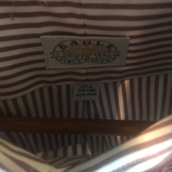 🔥 NWOT Men’s Red & White Striped Dress Shirt - Picture 2 of 4